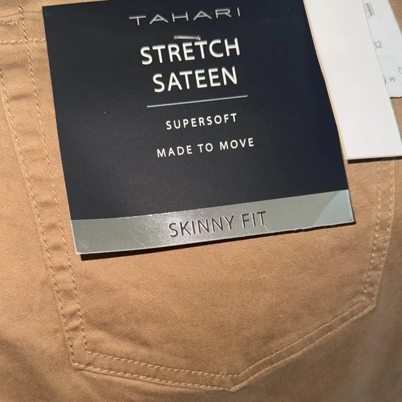 Tahari Men's Slim Stretch Jeans in Brown - Picture 9 of 10